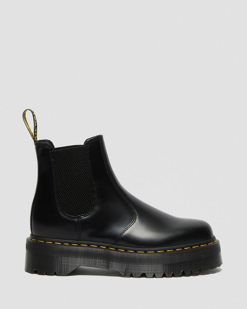 Dr Martens 2976 Polished Smooth Platform Chelsea Støvler Dame Svarte | Norge 655ILH